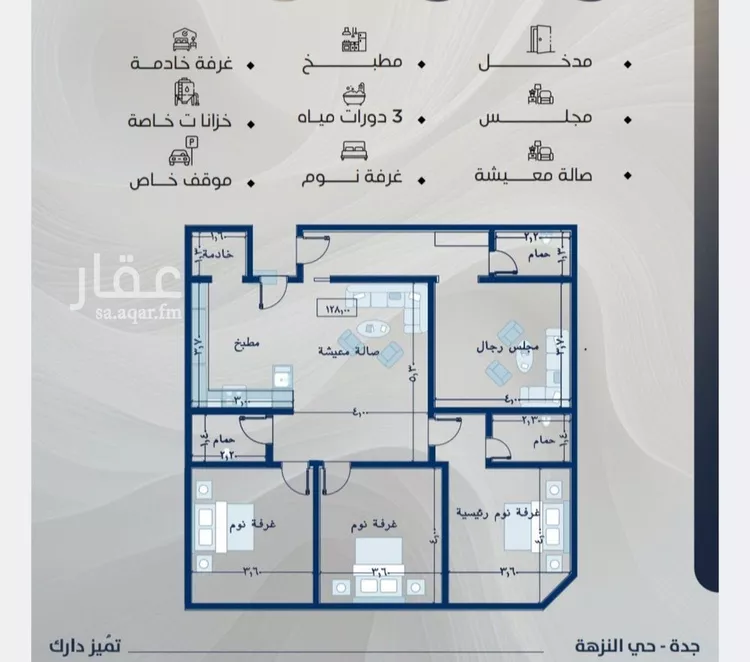 شقة للبيع في شارع التونس, حي النزهة, مدينة جدة, منطقة مكة المكرمة صورة 2