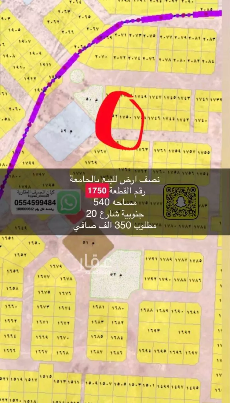 أرض للبيع في شارع عبدالله المحجوب, حي الجامعة, مدينة تبوك, منطقة تبوك صورة 4
