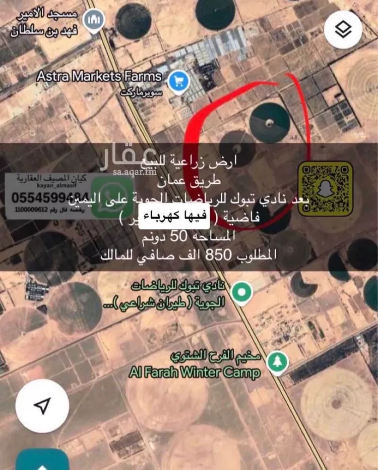 مزرعة للبيع في شارع 00000, حي مزارع شمال طريق المدينه(الرابعة), مدينة مزارع شمال طريق المدينه(الرابعة), منطقة تبوك صورة 4