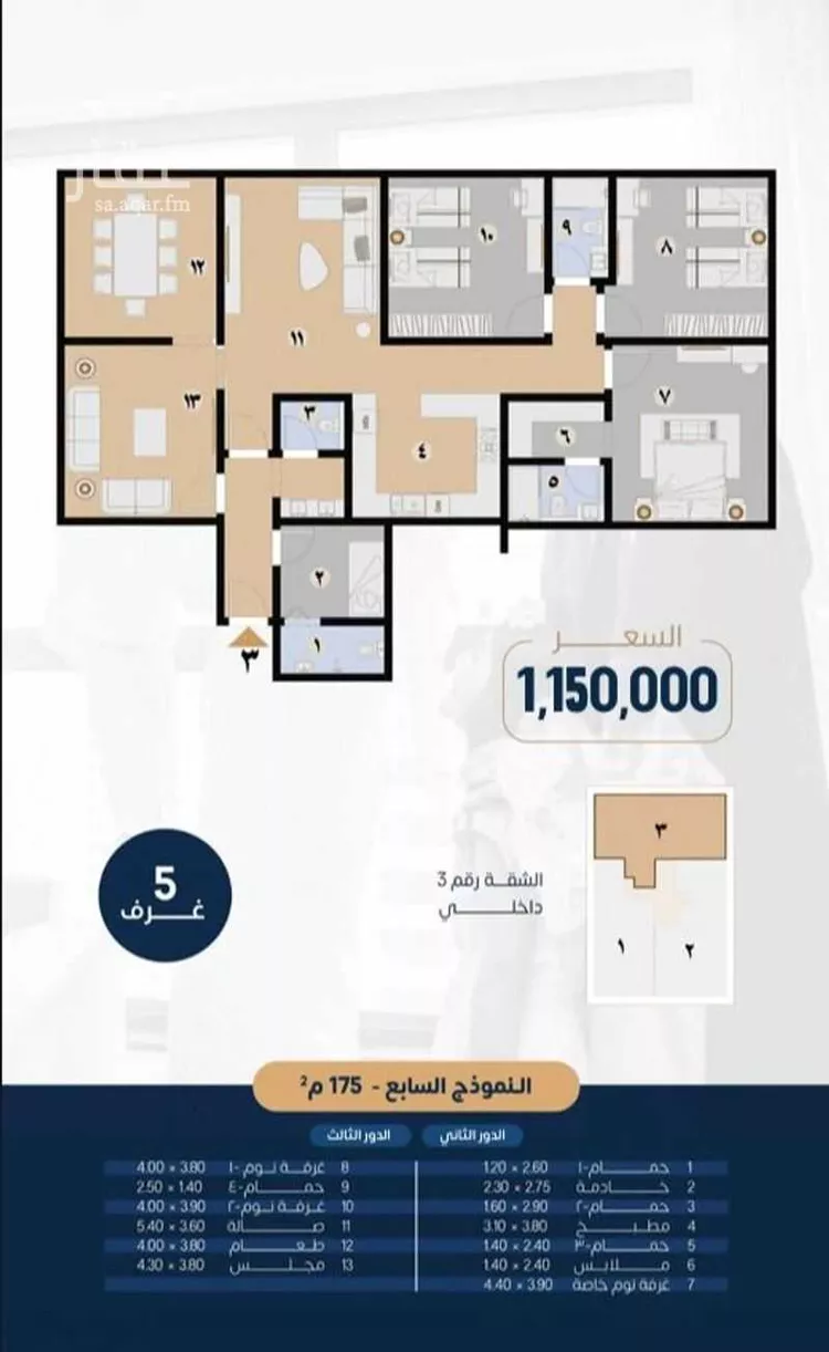 شقة للبيع في شارع الجيل الصاعد, حي النهضة, مدينة جدة, منطقة مكة المكرمة صورة 2