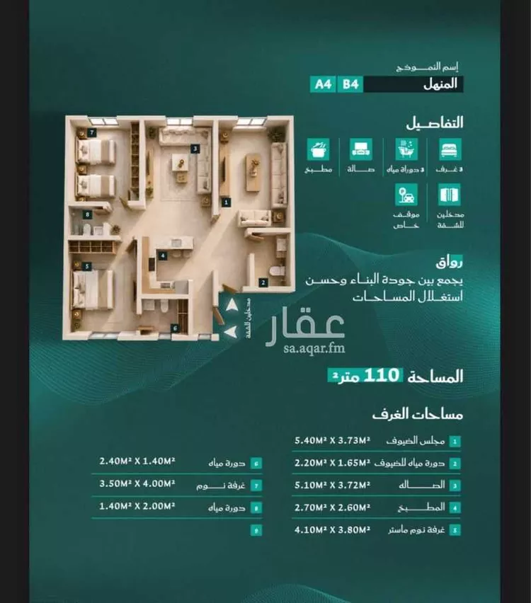 شقة للبيع في شارع احمد بن عيسى الرومي, حي الفيحاء, مدينة جدة, منطقة مكة المكرمة 7