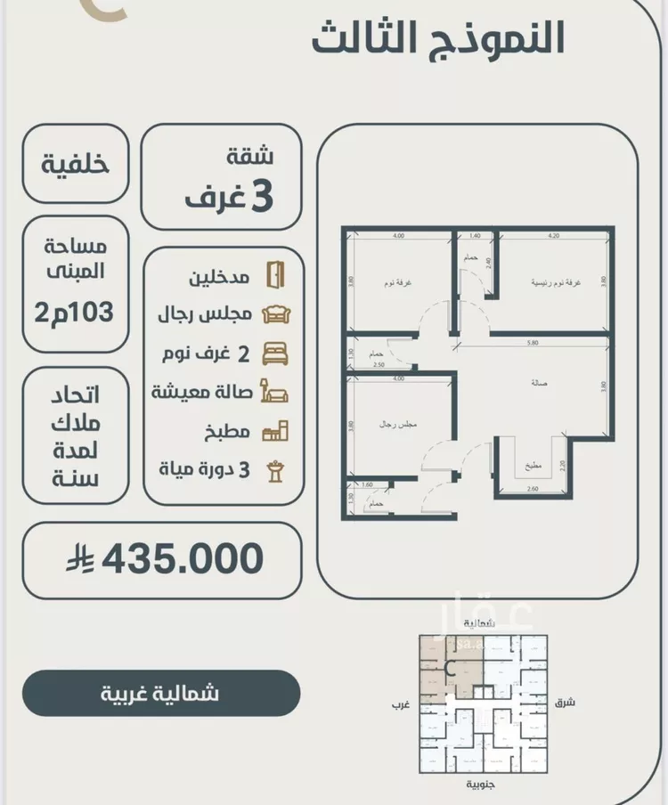 شقة للبيع في شارع ابو مصعب الاسدي, حي النعيم, مدينة جدة, منطقة مكة المكرمة صورة 2