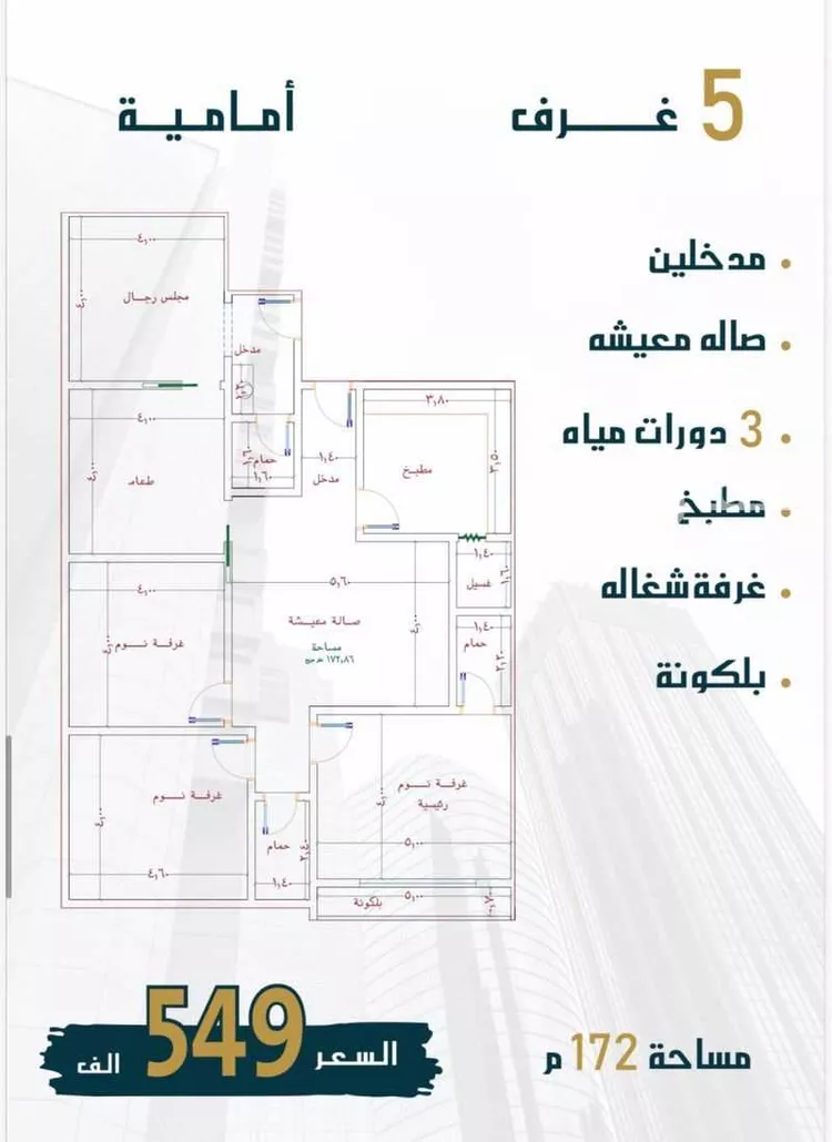 شقة للبيع في شارع الامير عبدالمجيد, حي الصواري, مدينة جدة, منطقة مكة المكرمة صورة 3