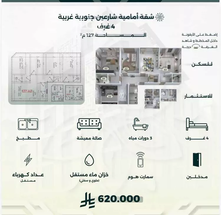 شقة للبيع في شارع احمد زين, حي الروضة, مدينة جدة, منطقة مكة المكرمة صورة 2