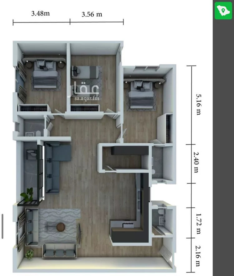 شقة للبيع في شارع سلمان الفارسي, حي النهضة, مدينة الرياض, منطقة الرياض صورة 4