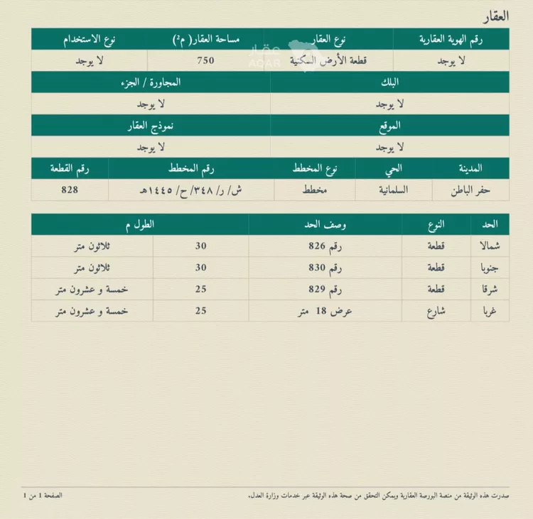 أرض للبيع في شارع السلمانية, مدينة حفر الباطن, المنطقة الشرقية صورة 2