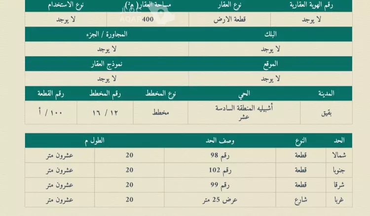 أرض للبيع في شارع اشبيليا, حي أشبيلية - بقيق, مدينة بقيق, المنطقة الشرقية صورة 2
