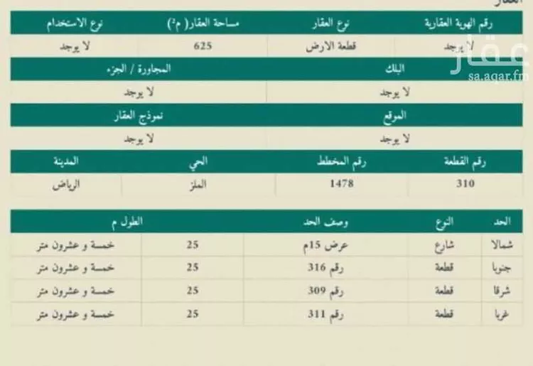 أرض للبيع في شارع زرقاء اليمامة, حي الملز, مدينة الرياض, منطقة الرياض صورة 3