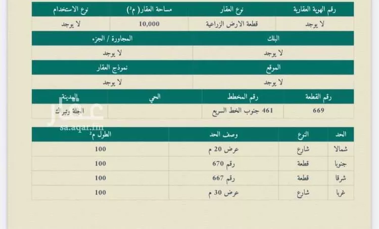 أرض للبيع في حي هجرة الزهوه والبيان, مدينة هجرة الزهوه والبيان, منطقة الرياض صورة 2