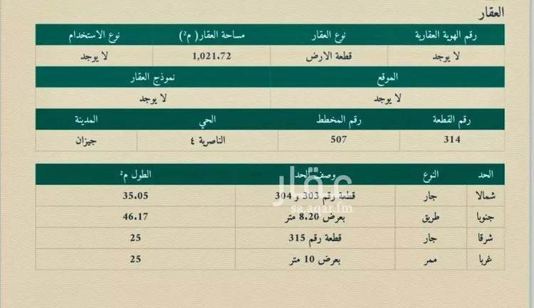 أرض للبيع في حي الناصرية 4, مدينة جازان, منطقة جازان صورة 2