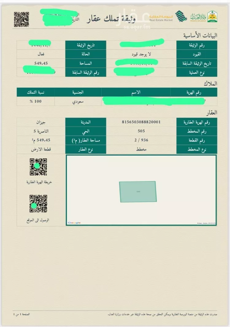 أرض للبيع في حي الناصرية 5, مدينة جازان, منطقة جازان صورة 2