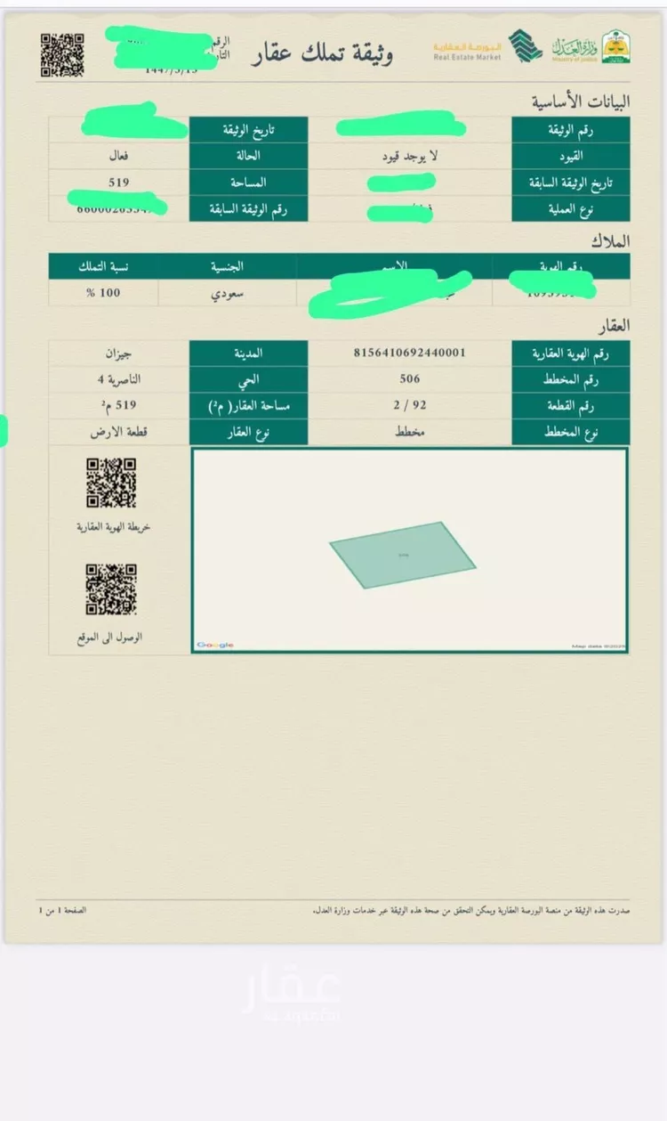 أرض للبيع في حي الناصرية 4, مدينة جازان, منطقة جازان صورة 3