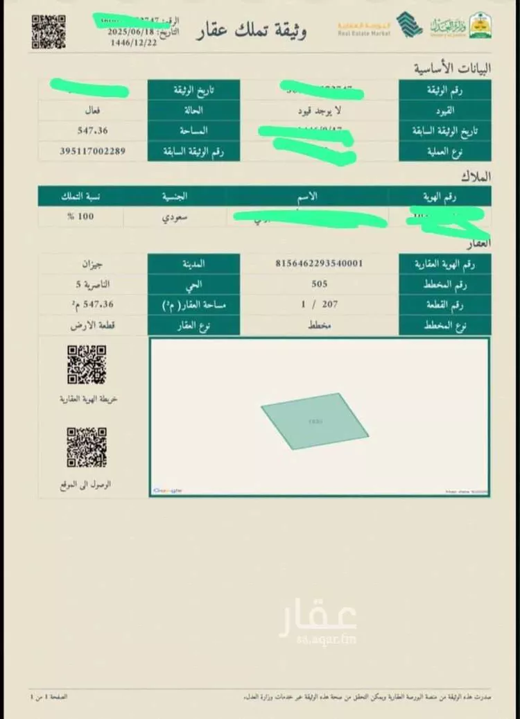أرض للبيع في حي الناصرية 5, مدينة جازان, منطقة جازان صورة 2