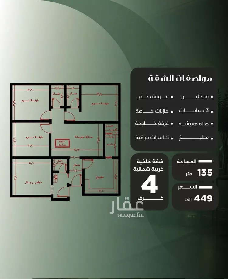 شقة للبيع في شارع ظيبان بن عماره, حي النزهة, مدينة جدة, منطقة مكة المكرمة
