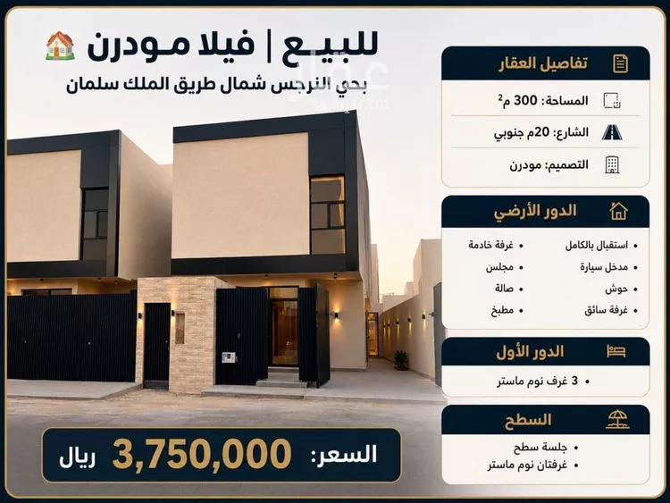 Villa for Sale in Riyadh An Narjis