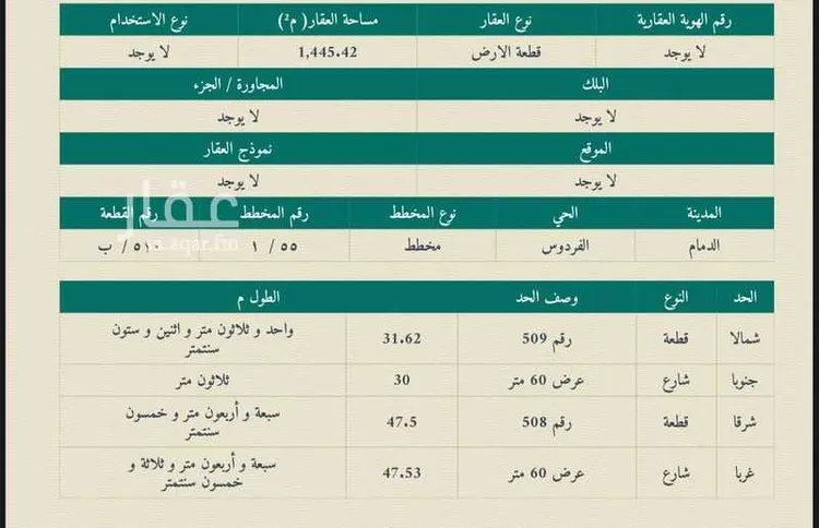 أرض للبيع في شارع علي ابن ابي طالب ، حي الناصرية ، الدمام ، الدمام