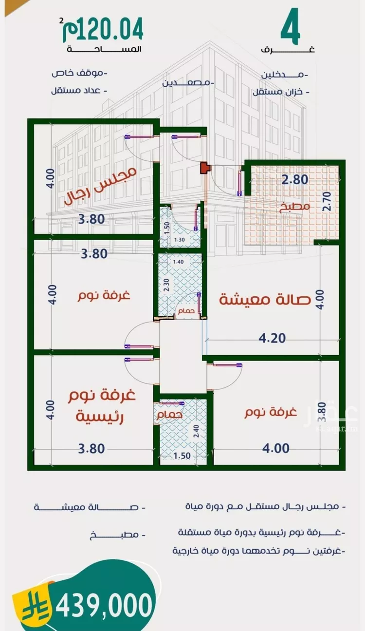 شقة للبيع في شارع عاصم ابن قيس, حي الربوة, مدينة جدة, منطقة مكة المكرمة صورة 4