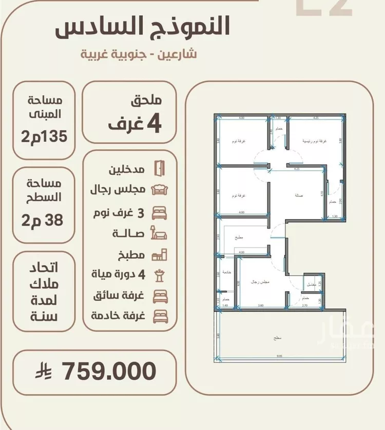 شقة للبيع في شارع ابو القاسم التنوخي, حي الروضة, مدينة جدة, منطقة مكة المكرمة صورة 5
