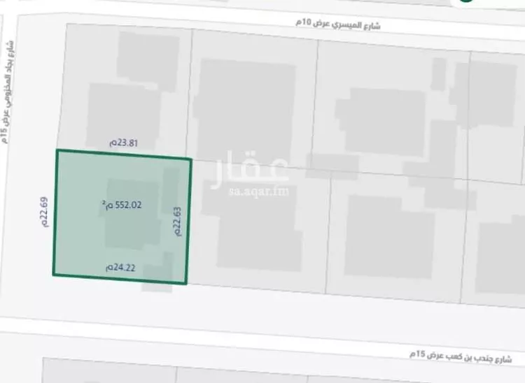 أرض للبيع في شارع بجاد المخزومي, حي الضباط, مدينة الرياض, منطقة الرياض صورة 3