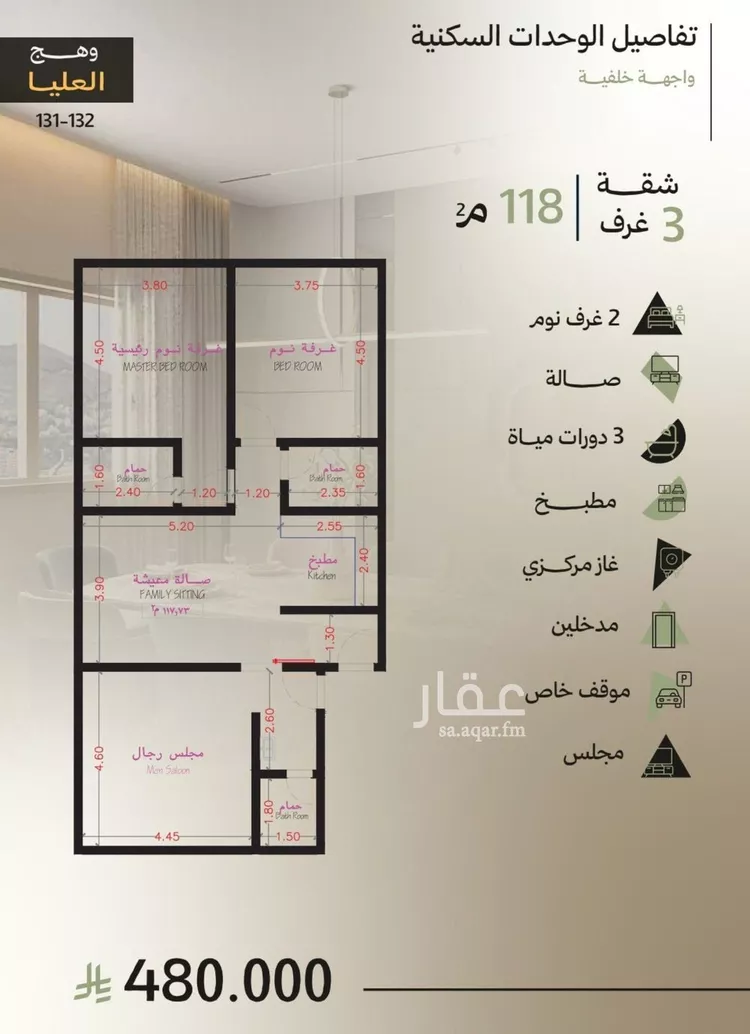 شقة للبيع في شارع محمود اسكندراني, حي أبحر الجنوبية, مدينة جدة, منطقة مكة المكرمة صورة 3