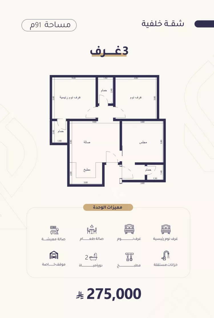شقة للبيع في شارع أبي عمر الوراق, حي الريان, مدينة جدة, منطقة مكة المكرمة 4