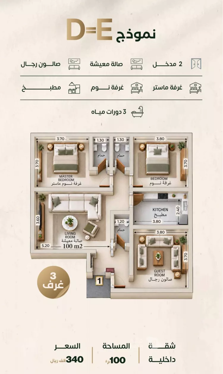 شقة للبيع في شارع إبراهيم الزماوي, حي النزهة, مدينة جدة, منطقة مكة المكرمة 3