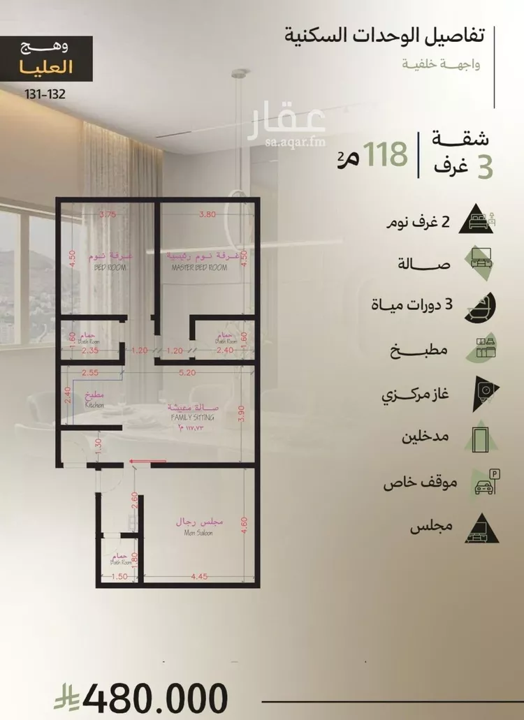 شقة للبيع في شارع محمود اسكندراني, حي أبحر الجنوبية, مدينة جدة, منطقة مكة المكرمة صورة 4