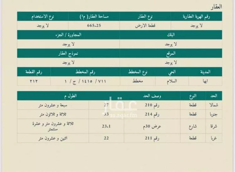 أرض للبيع في شارع ابو الصغيرة, حي السلام, مدينة أبها, منطقة عسير صورة 2