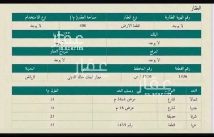 أرض للبيع في شارع إبراهيم الوزان, حي مطار الملك خالد الدولي, مدينة الرياض, منطقة الرياض صورة 4