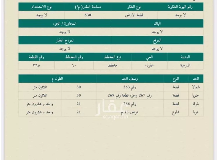 أرض للبيع في شارع عقرباء 94, حي عقرباء, مدينة امارة منطقة الرياض - الجبيله, منطقة الرياض صورة 2