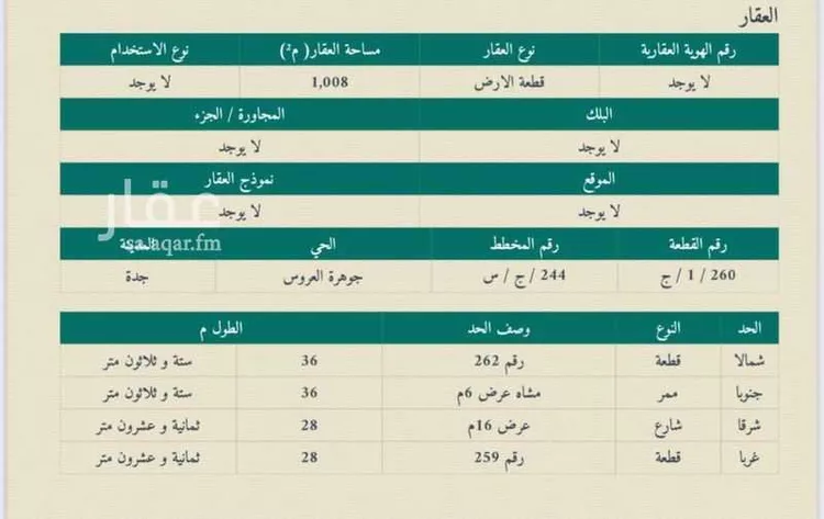 أرض للبيع في شارع غير مسمى, حي الغدير, مدينة جدة, منطقة مكة المكرمة صورة 2