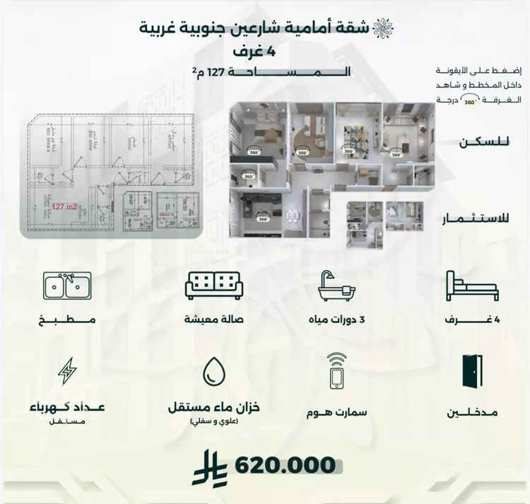 شقة للبيع في شارع احمد زين, حي الروضة, مدينة جدة, منطقة مكة المكرمة صورة 2