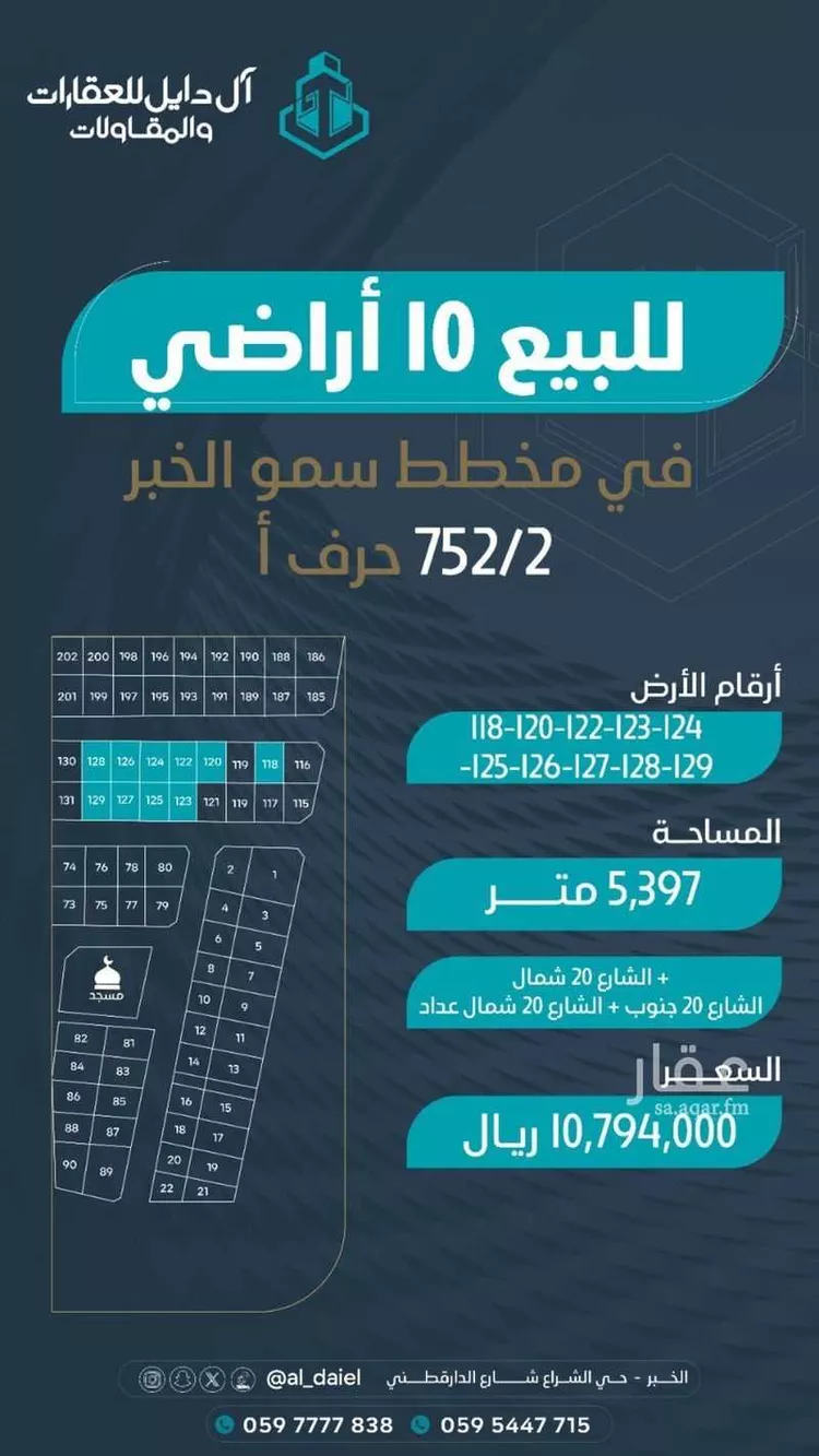 أرض للبيع في حي اللؤلؤ, مدينة الخبر, المنطقة الشرقية صورة 4