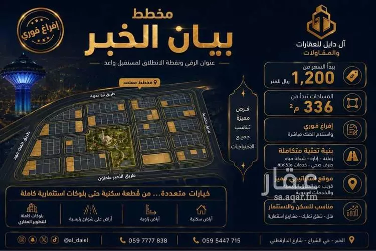 أرض للبيع في شارع الهفوف, حي المها, مدينة الخبر, المنطقة الشرقية صورة 3