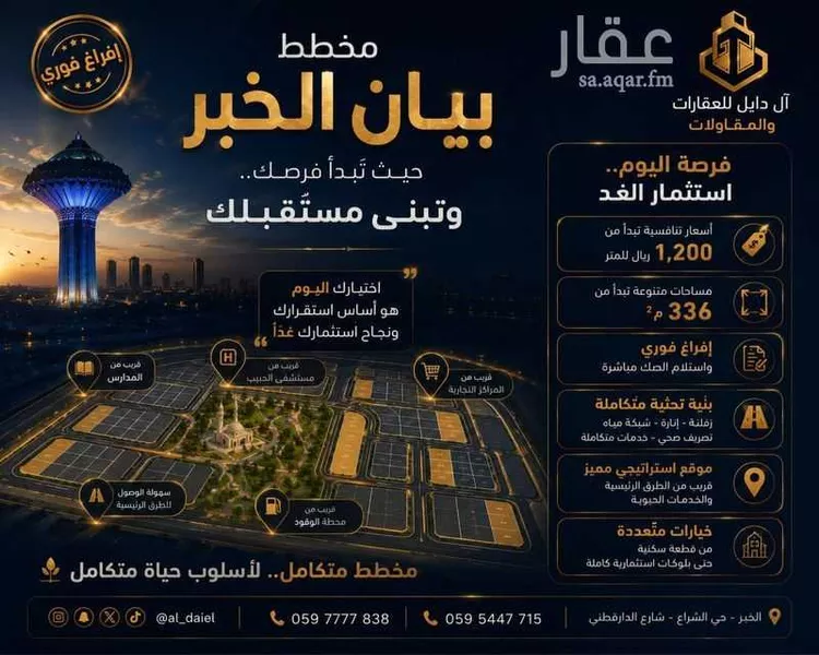 أرض للبيع في شارع الهفوف, حي المها, مدينة الخبر, المنطقة الشرقية صورة 4