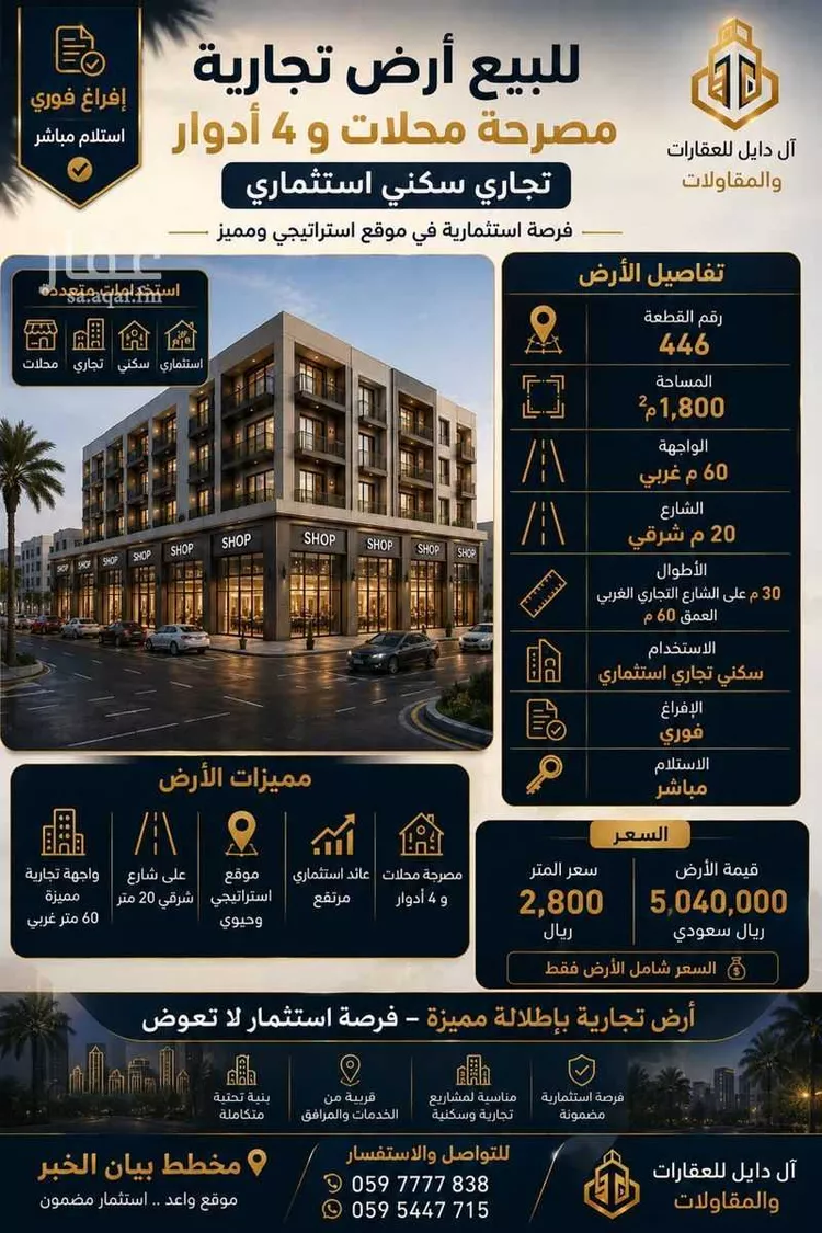 أرض للبيع في شارع الدرعية, حي المها, مدينة الخبر, المنطقة الشرقية صورة 4