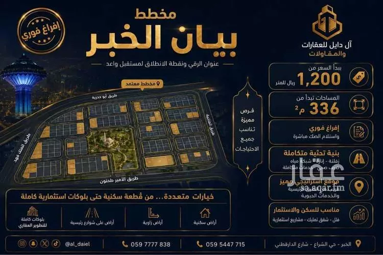 أرض للبيع في شارع العطايف, حي المها, مدينة الخبر, المنطقة الشرقية صورة 3