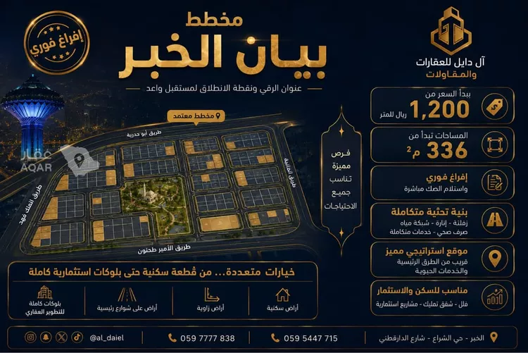 أرض للبيع في حي المها, مدينة الخبر, المنطقة الشرقية