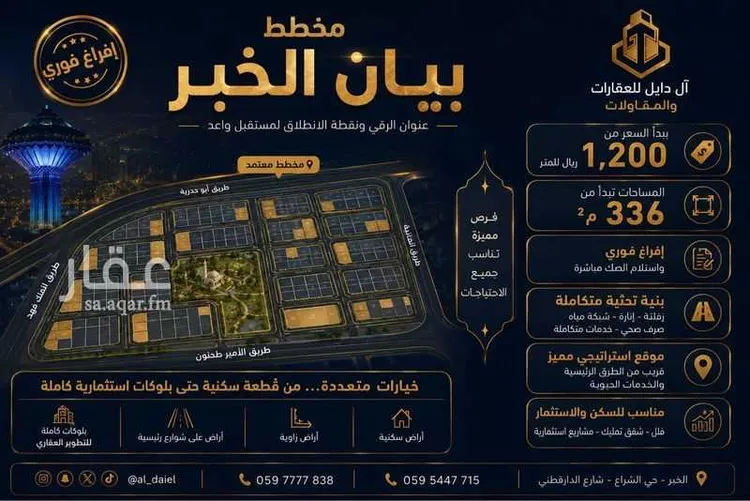 أرض للبيع في شارع الهفوف, حي المها, مدينة الخبر, المنطقة الشرقية صورة 3