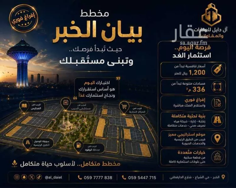 أرض للبيع في شارع 30 غرب العزيزية, حي المها, مدينة الخبر, المنطقة الشرقية صورة 4
