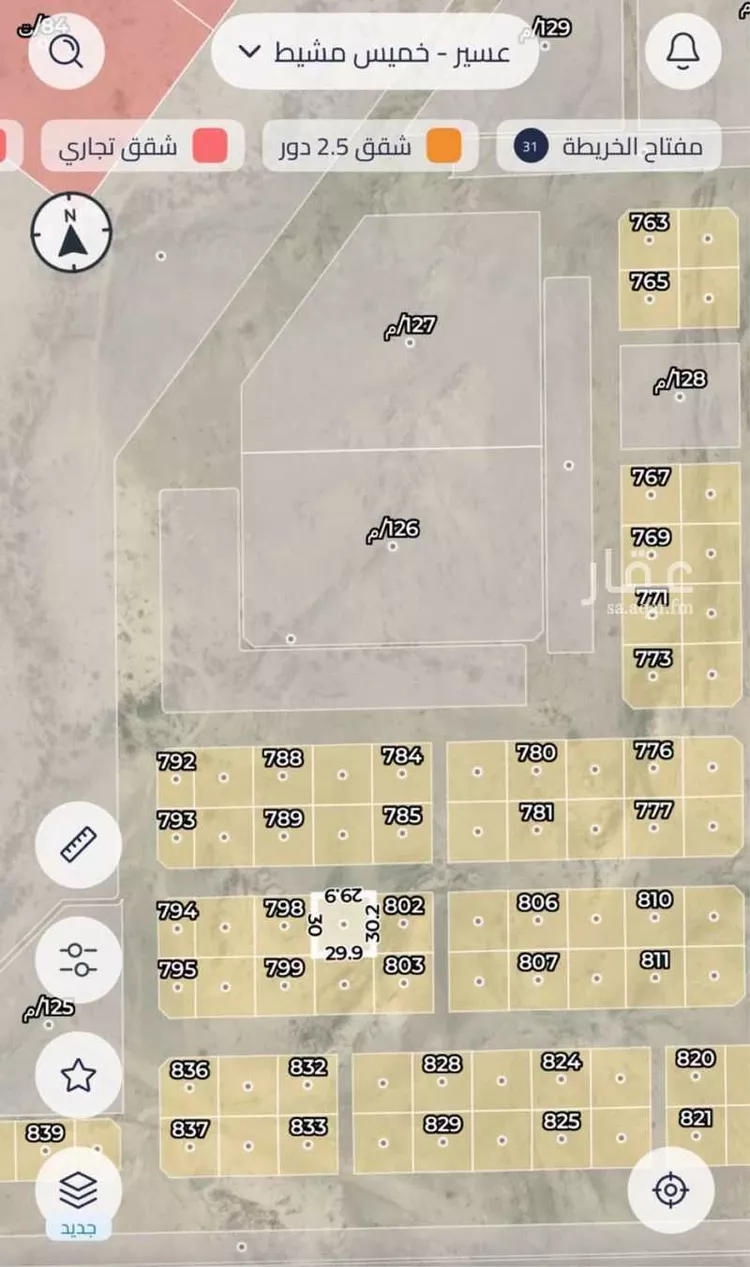 أرض للبيع في شارع محمد صالح الهادي, حي المنصورة, مدينة خميس مشيط, منطقة عسير