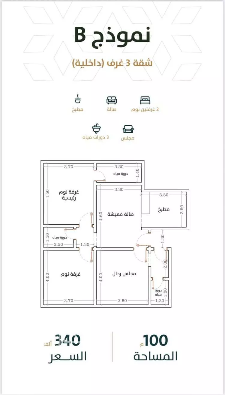 شقة للبيع في شارع الخليفة المأمون, حي الربوة, مدينة جدة, منطقة مكة المكرمة صورة 2