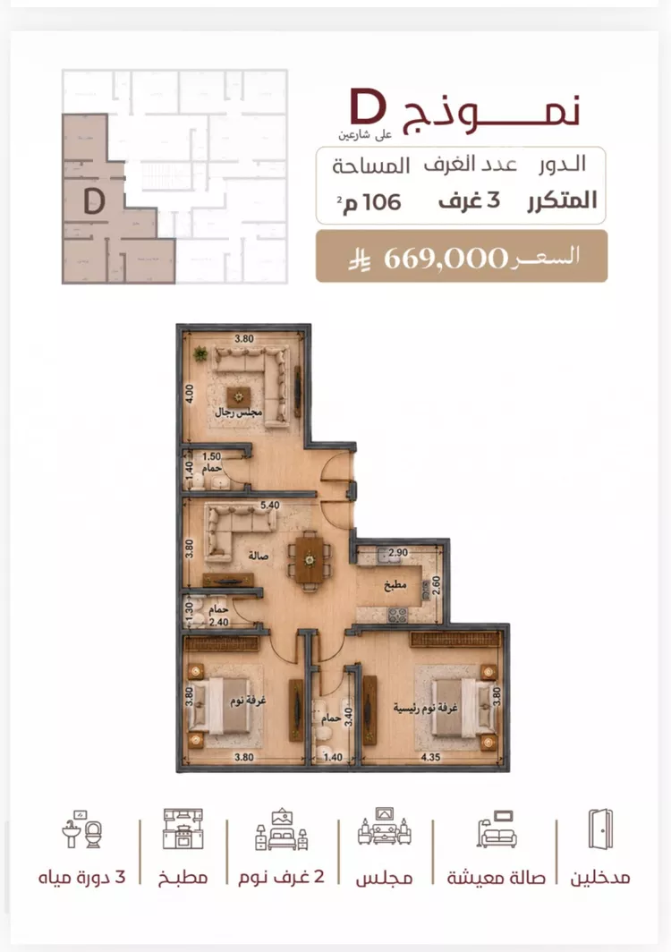 شقة للبيع في شارع ابو القاسم التنوخي, حي الروضة, مدينة جدة, منطقة مكة المكرمة 7