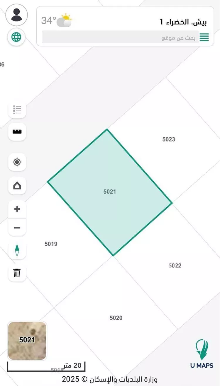 أرض للبيع في حي الخضراء 1, مدينة بيش, منطقة جازان صورة 2