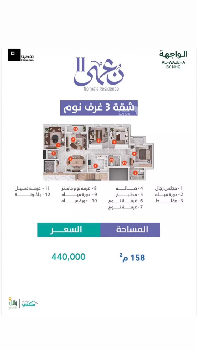 شقة للبيع في شارع الخبر, حي الإسكان الشمالي, مدينة الدمام, المنطقة الشرقية 3