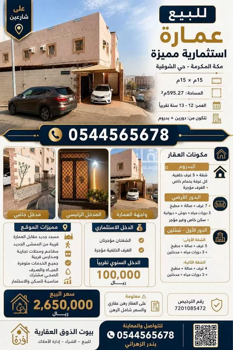 Building for Sale in Mecca Ash Shawqiyyah