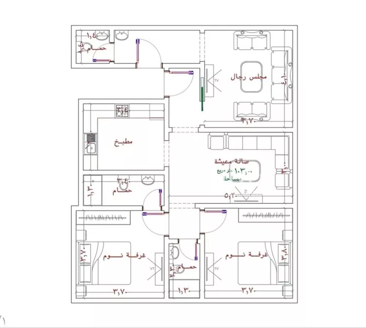 شقة للبيع في شارع الحارث الطائي, حي الربوة, مدينة جدة, منطقة مكة المكرمة