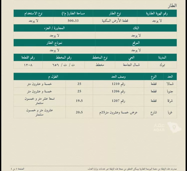 أرض للبيع في حي شمال الجامعة, مدينة تبوك, منطقة تبوك 2