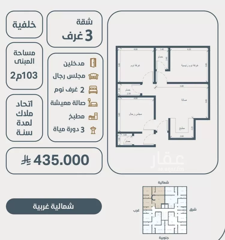 شقة للبيع في شارع ابو مصعب الاسدي, حي النعيم, مدينة جدة, منطقة مكة المكرمة
