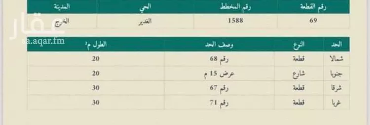 أرض للبيع في شارع حريث العذري ، حي البركة ، الخرج ، الخرج